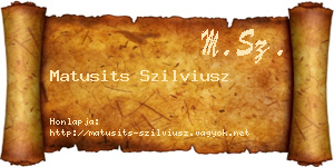 Matusits Szilviusz névjegykártya